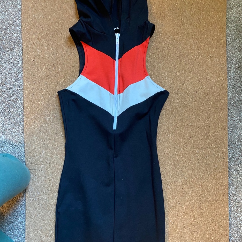 Never worn hooded midi dress
